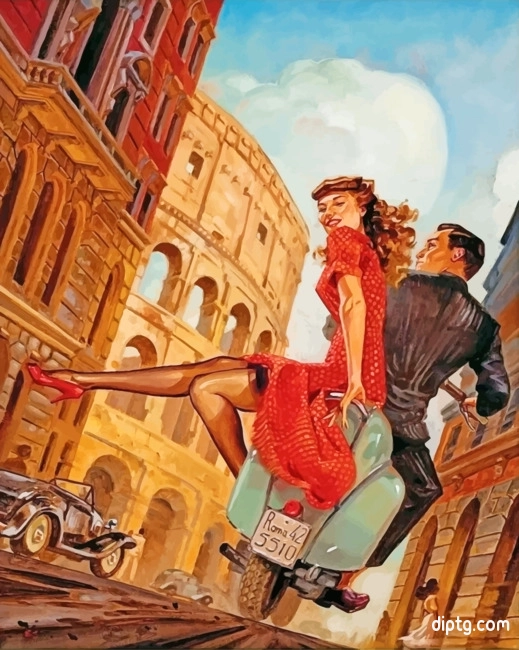 Vintage Couple In Rome Painting By Numbers Kits.jpg