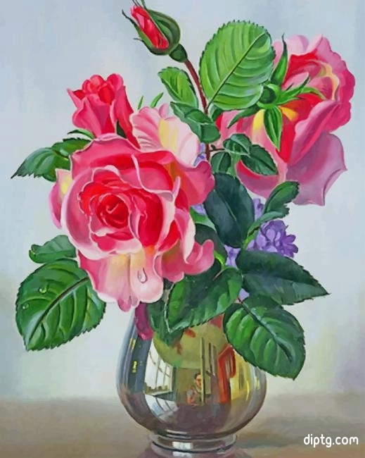 Rose Flowers Vase Painting By Numbers Kits.jpg