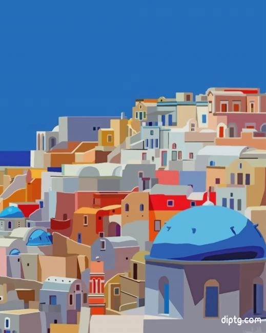 Greece Houses Painting By Numbers Kits.jpg