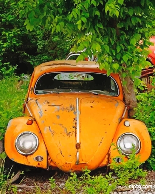 Orange Old Car Painting By Numbers Kits.jpg