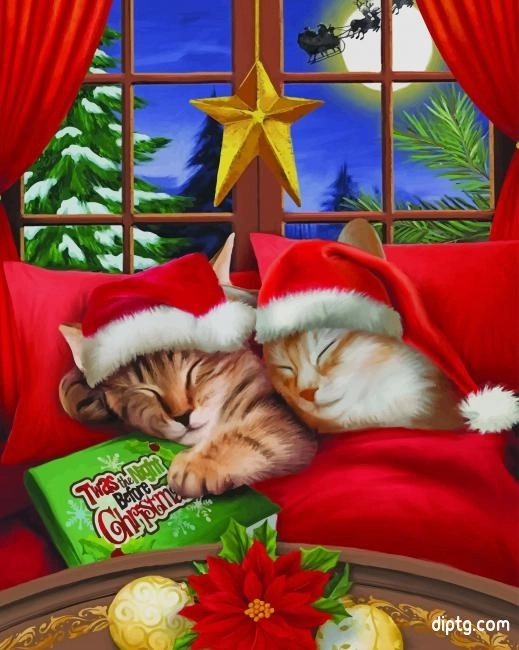 Merry Christmas Kitty Painting By Numbers Kits.jpg