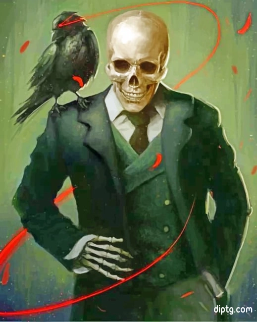Skull Wearing A Suit Painting By Numbers Kits.jpg