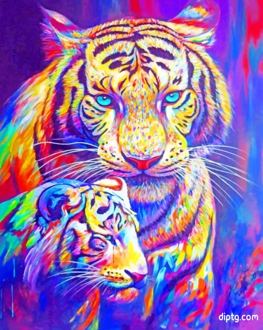 Colorful Siberian Tigers Painting By Numbers Kits.jpg