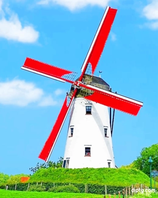 White Windmill Painting By Numbers Kits.jpg