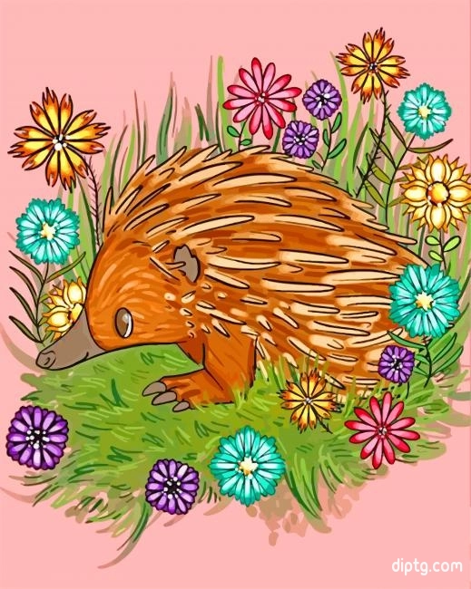 Echidna Illustration Painting By Numbers Kits.jpg