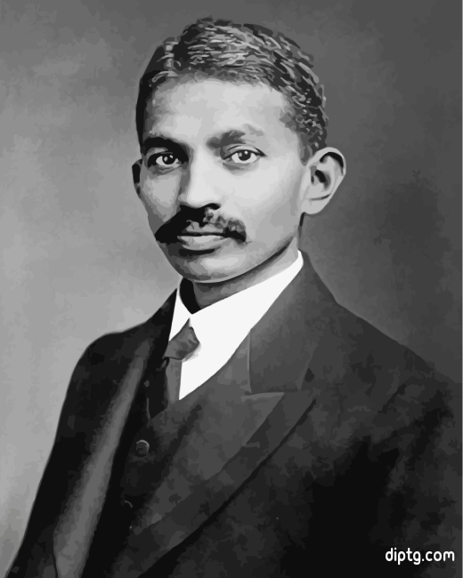 Young Gandhi Black And White Painting By Numbers Kits.jpg