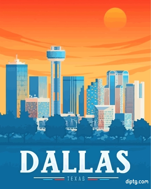 Texas Dallas Poster Painting By Numbers Kits.jpg