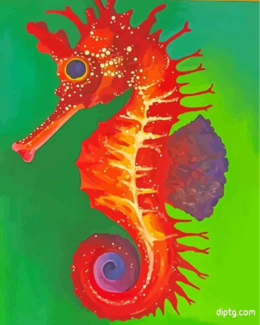 Red Seahorse Art Painting By Numbers Kits.jpg