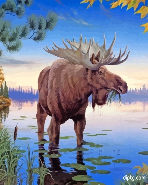 Wild Moose Animal Painting By Numbers Kits.jpg