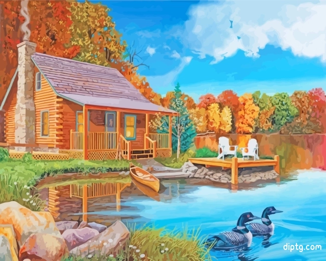 Loon In Lake Painting By Numbers Kits.jpg