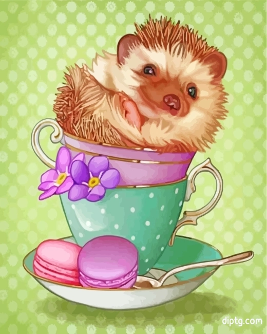 Hedgehog In A Cup Painting By Numbers Kits.jpg