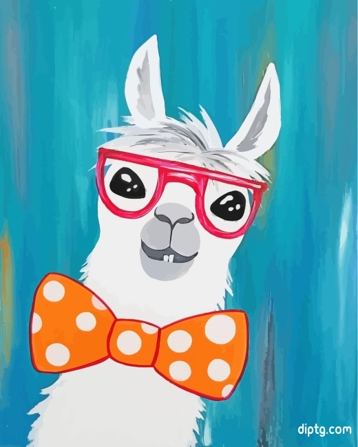 Alpaca With Glasses Painting By Numbers Kits.jpg