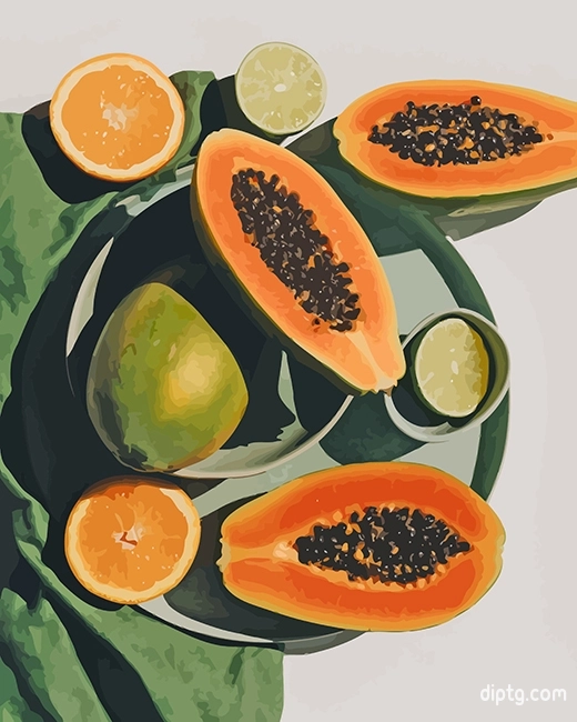 Ripe Papaya Fruit Painting By Numbers Kits.jpg