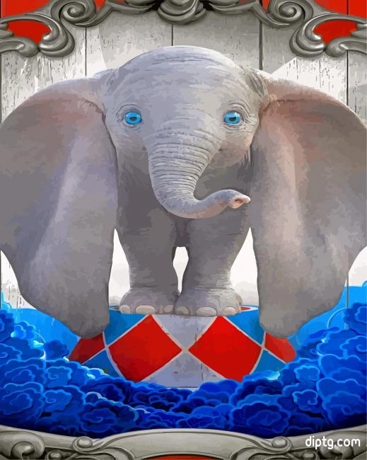 Cute Dumbo Painting By Numbers Kits.jpg