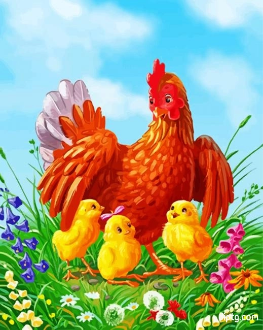 Cute Chicks Family Painting By Numbers Kits.jpg