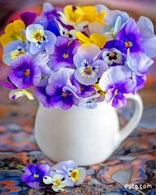 Pansy Flowers Vase Painting By Numbers Kits.jpg