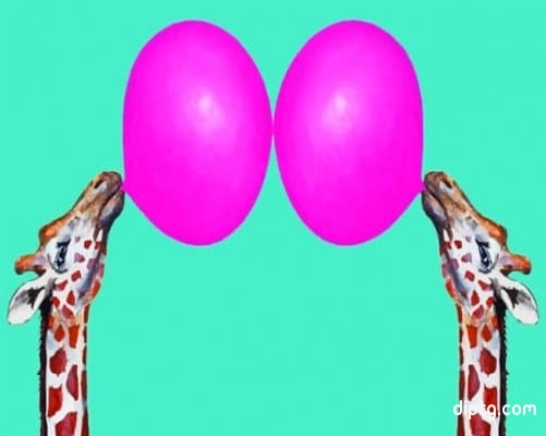 Giraffes With Bubblegum Painting By Numbers Kits.jpg