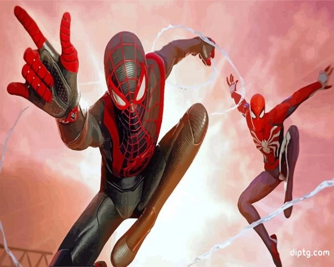 Miles Gonzalo Morales And Spider Man Painting By Numbers Kits.jpg