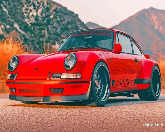 Red Rwb Porsche Painting By Numbers Kits.jpg