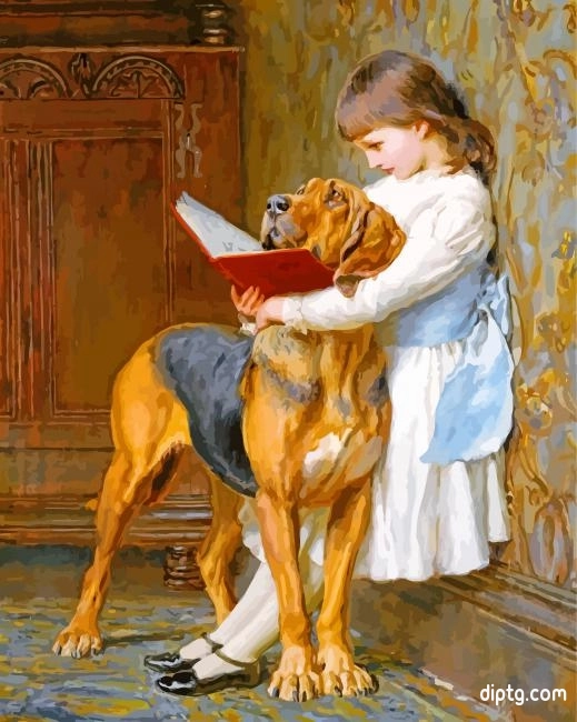The Reading Lesson Charles Burton Painting By Numbers Kits.jpg