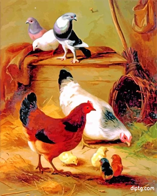 Edgar Hunt Pigeons And Chickens Painting By Numbers Kits.jpg