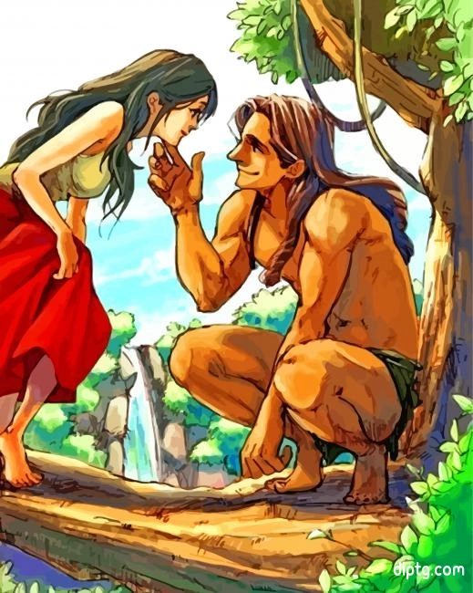 Tarzan And Jane Love Painting By Numbers Kits.jpg