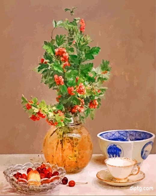 Still Life With Vase Of Hawthorn Painting By Numbers Kits.jpg