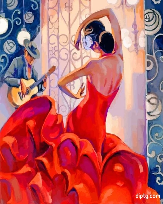 Flamenco Lady Dancing Painting By Numbers Kits.jpg