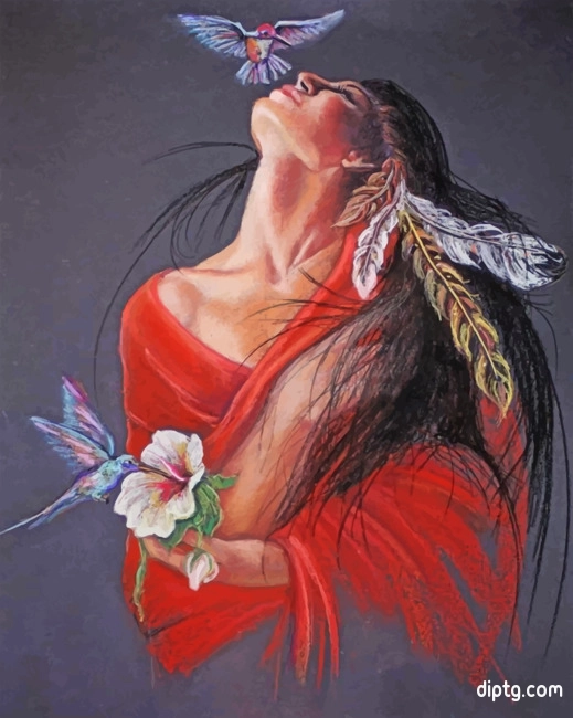 Native Woman Art Painting By Numbers Kits.jpg