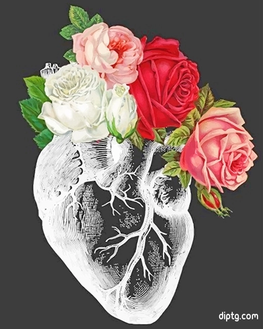 Heart With Flowers Painting By Numbers Kits.jpg