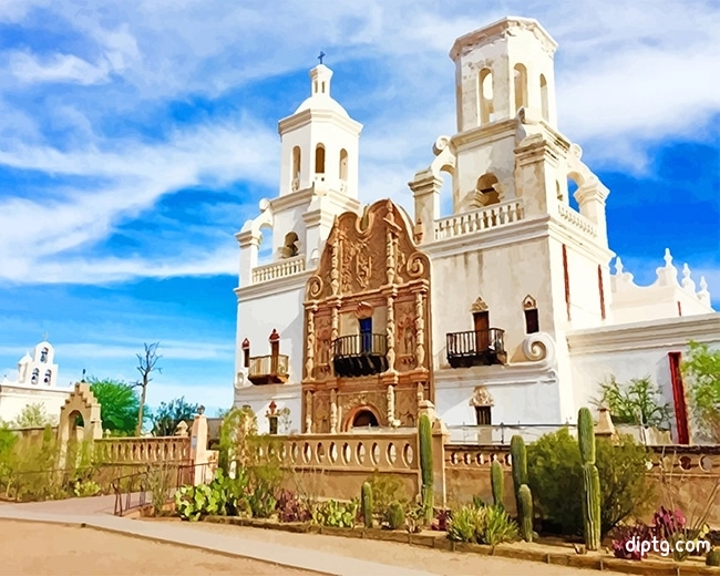 Tucson Mission San Xavier Del Bac Painting By Numbers Kits