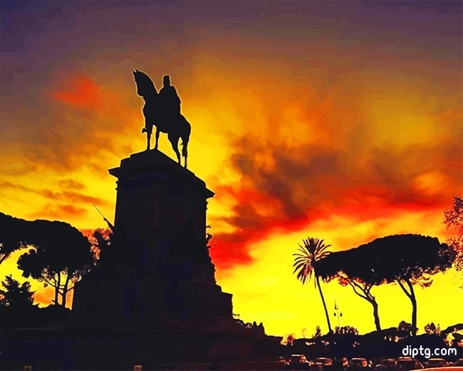 Sunset Rome Silhouette Painting By Numbers Kits.jpg