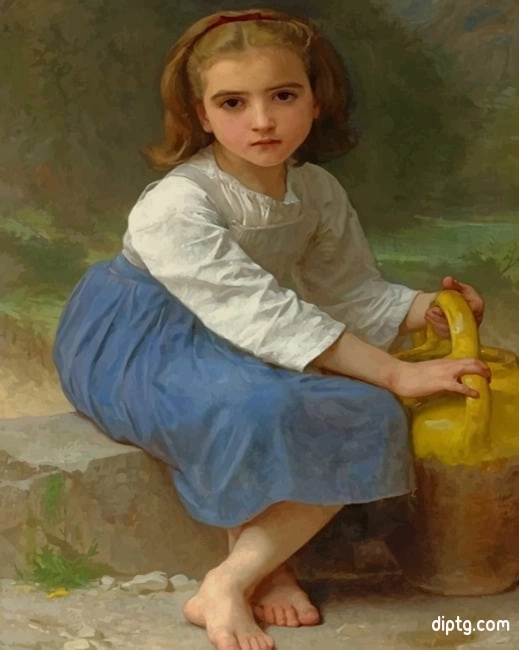 Young Girl With Water Jug Painting By Numbers Kits.jpg