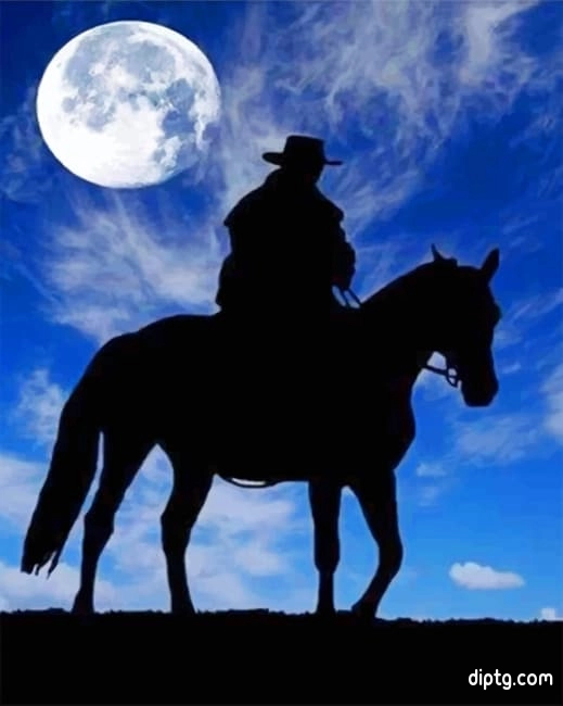 Cowboy Under The Moon Painting By Numbers Kits.jpg