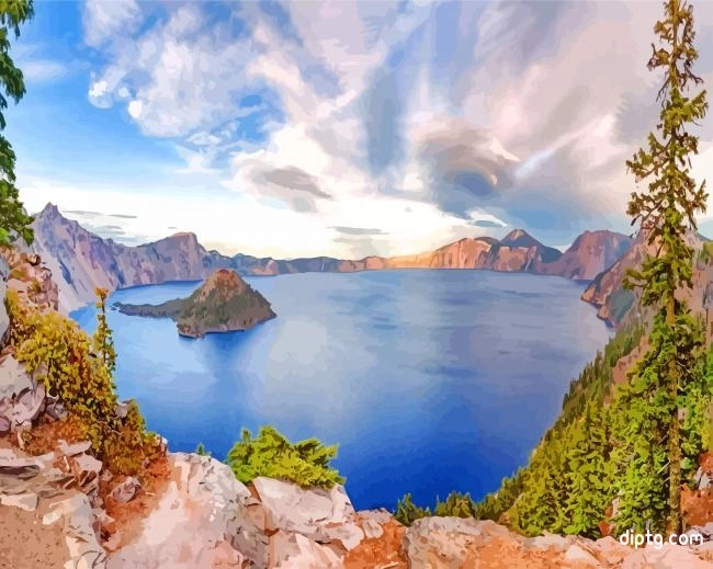 Crater Lake Oregon Painting By Numbers Kits.jpg