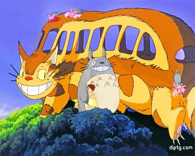 Catbus And Totoro Studio Ghibli Painting By Numbers Kits.jpg