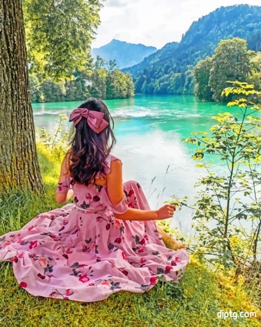 Lady Contemplating The Lake Painting By Numbers Kits.jpg