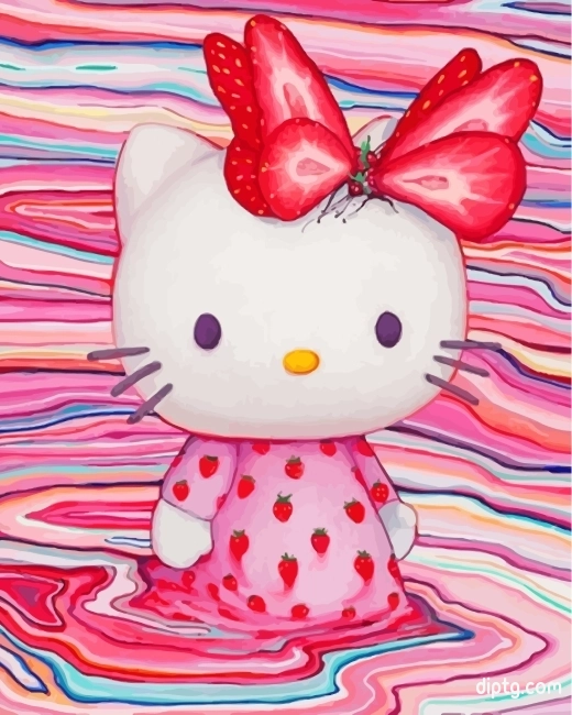Strawberry Hello Kitty Painting By Numbers Kits.jpg