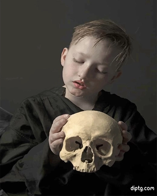 Boy With Skull Photography Painting By Numbers Kits.jpg
