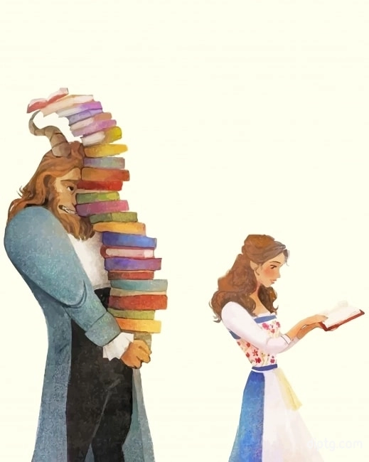 The Beauty And The Beast Reading Painting By Numbers Kits.jpg