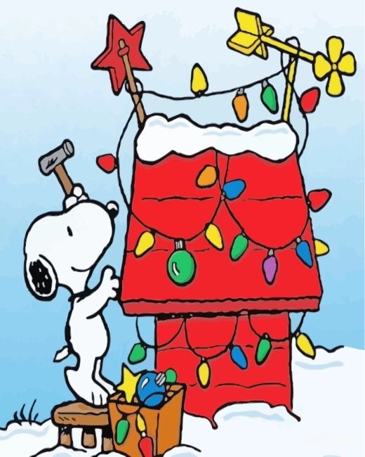 Snoopy Dog House Christmas Painting By Numbers Kits.jpg