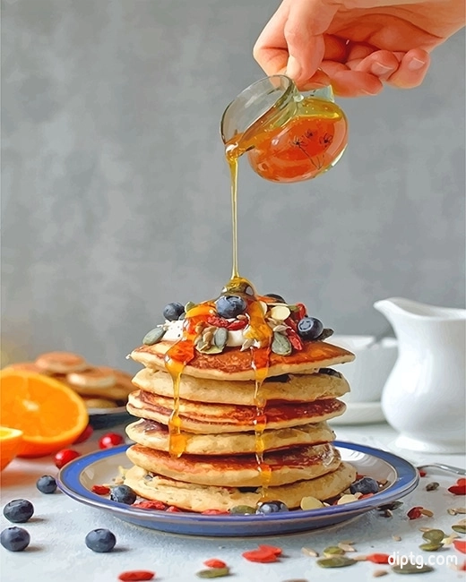 Sweet Pancake With Honey Painting By Numbers Kits.jpg