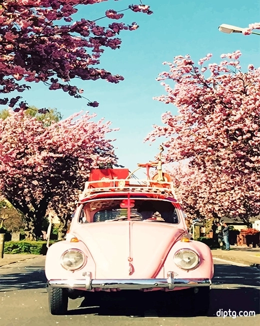 Wv Beetle And Cherry Blossom Painting By Numbers Kits.jpg