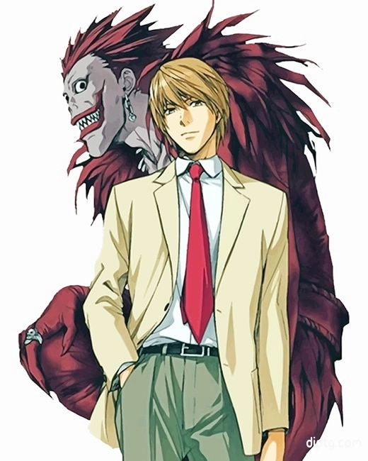Light Yagami Ryuk Death Note Painting By Numbers Kits.jpg