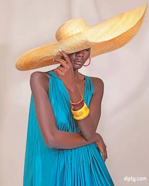African Glamour Hat Painting By Numbers Kits.jpg