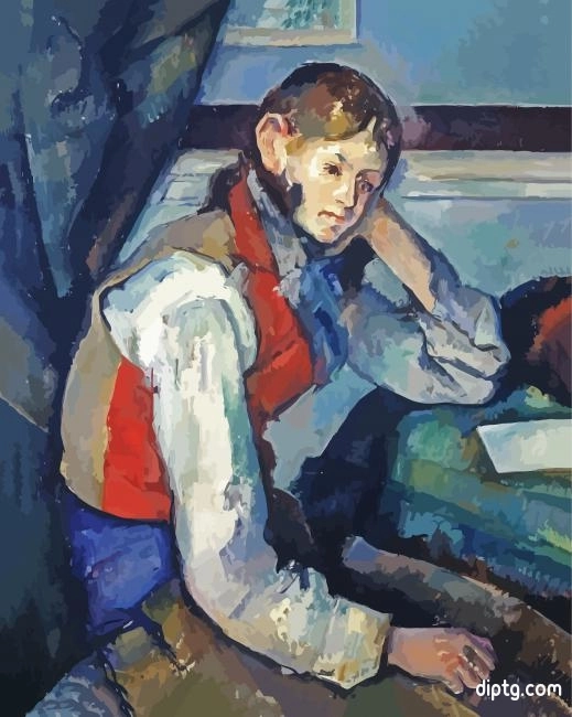 Boy In A Red Vest Cézanne Painting By Numbers Kits.jpg