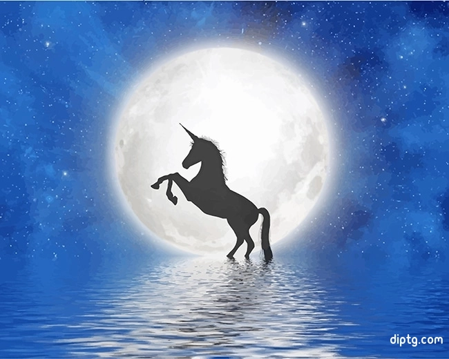 Unicorn Moon Silhouette Painting By Numbers Kits.jpg