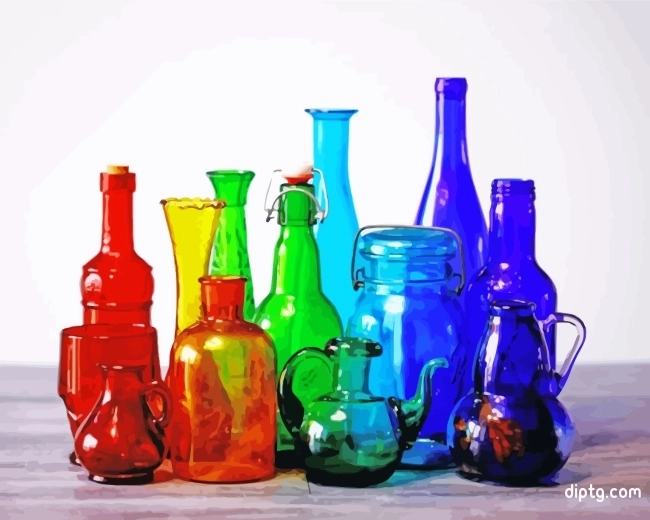 Colored Glass Bottles Painting By Numbers Kits.jpg