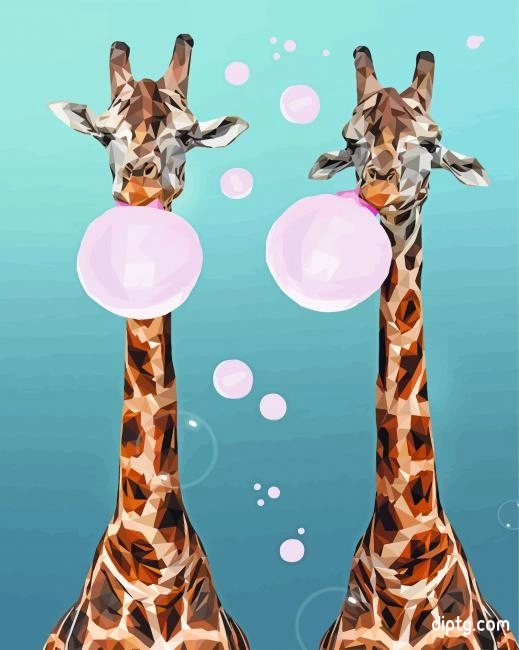 Giraffes Bubble Painting By Numbers Kits.jpg