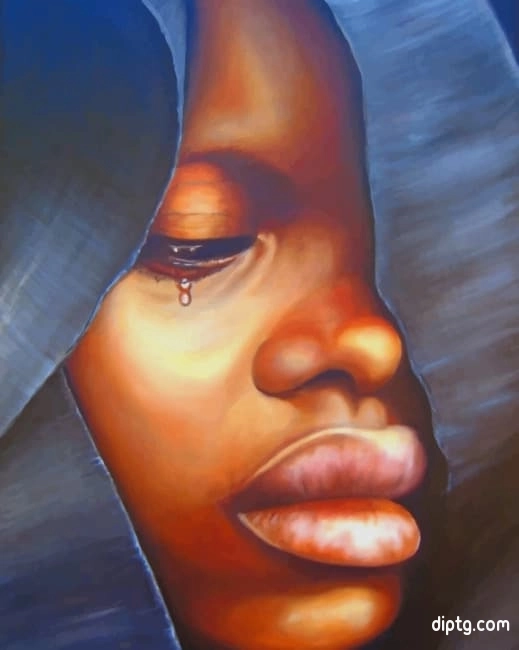 Sad African Girl Painting By Numbers Kits.jpg
